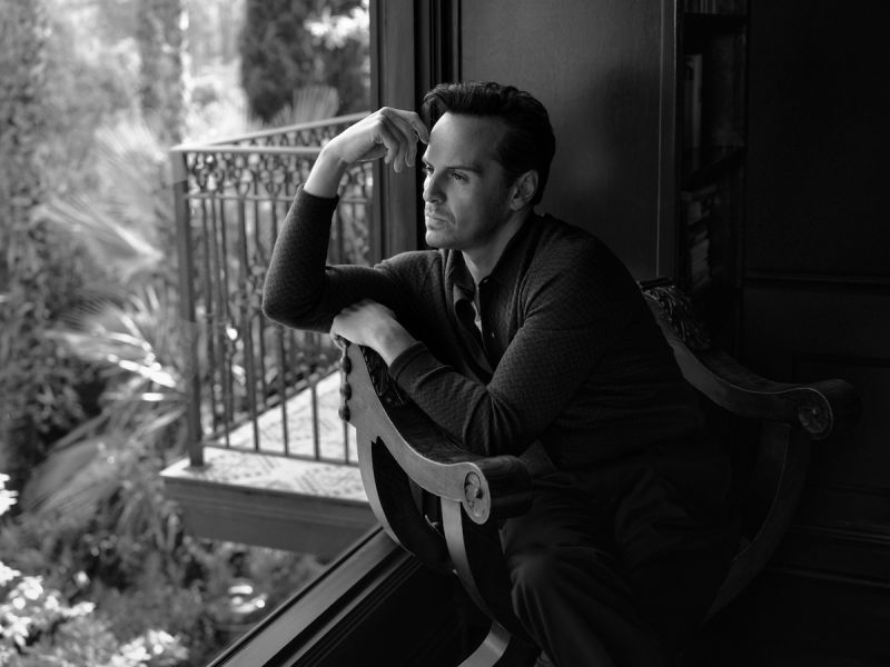 Andrew Scott b/w portrait