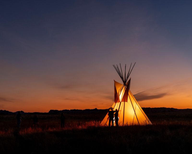 teepee at sunset
