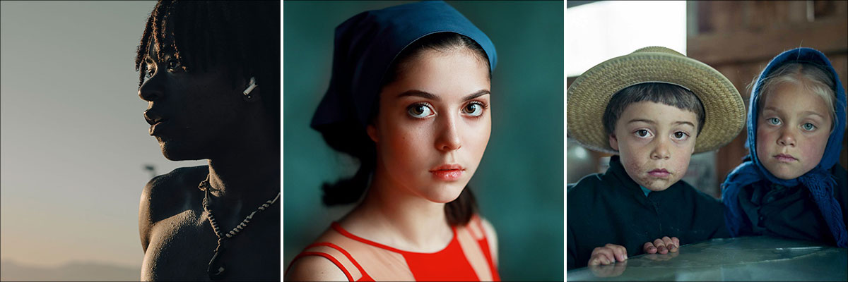 Three thumbnails of 2026 APA Awards, Portraits category winners