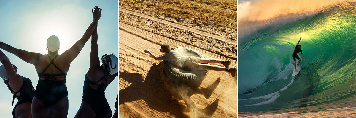 Three thumbnails of 2026 APA Awards, Sports/Adventure category winners