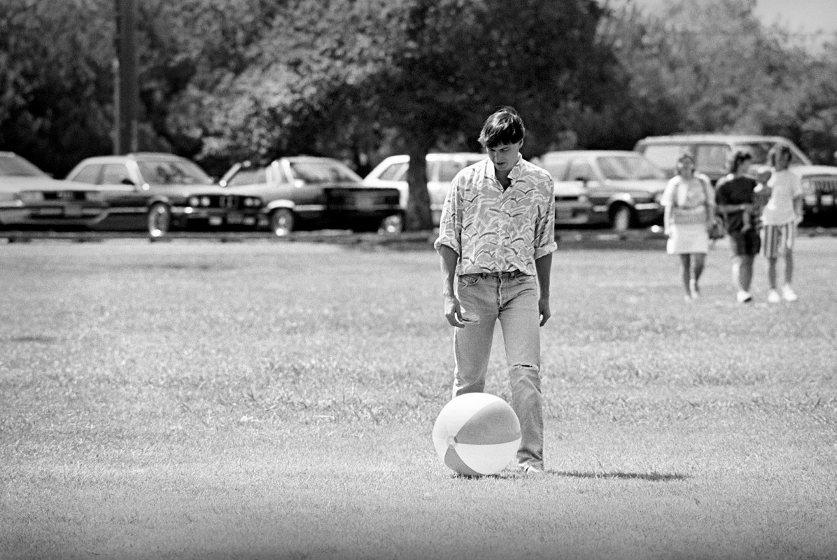 Steve Jobs Pretending to Be Human. Menlo Park, California, 1987. Steve was not the kind of guy who ever seemed to relax. He was usually focused like a laser on the task at hand. So it was surprising to see Steve kicking this beach ball around at a company picnic. He seemed to be having a good time, but it felt more like a performance designed to encourage the team to relax. He knew well from previous experience that his team needed breaks in order to sustain the forced march that would culminate in shipping the product.
