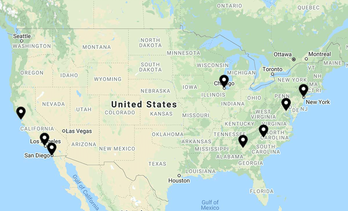 All eight APA Chapters represented on a Google Map
