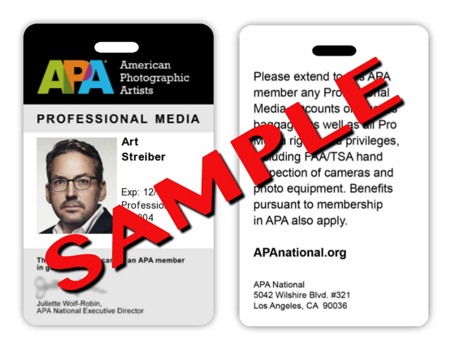 APA Member Pro Media Photo ID Card